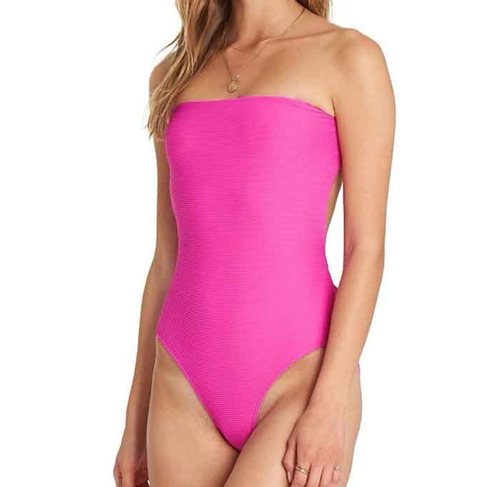 Billabong Hot Pink Strapless One Piece Swimsuit